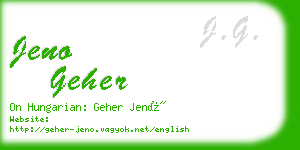 jeno geher business card